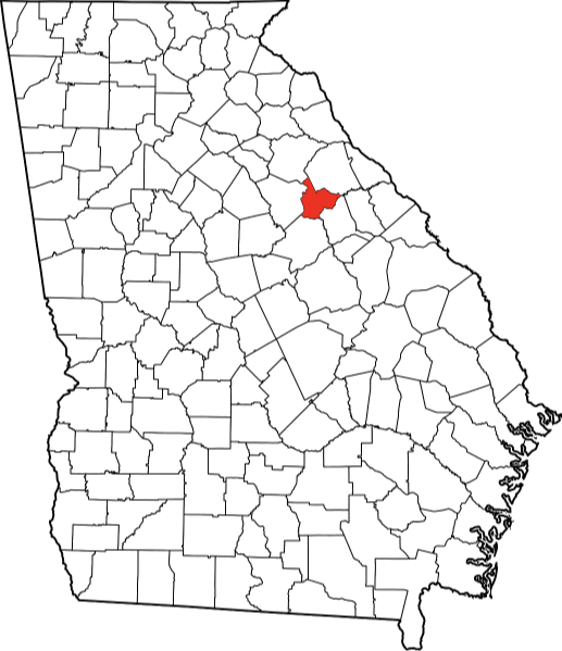 An image highlighting Taliaferro County in Georgia