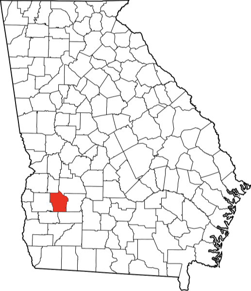 An image highlighting Terrell County in Georgia