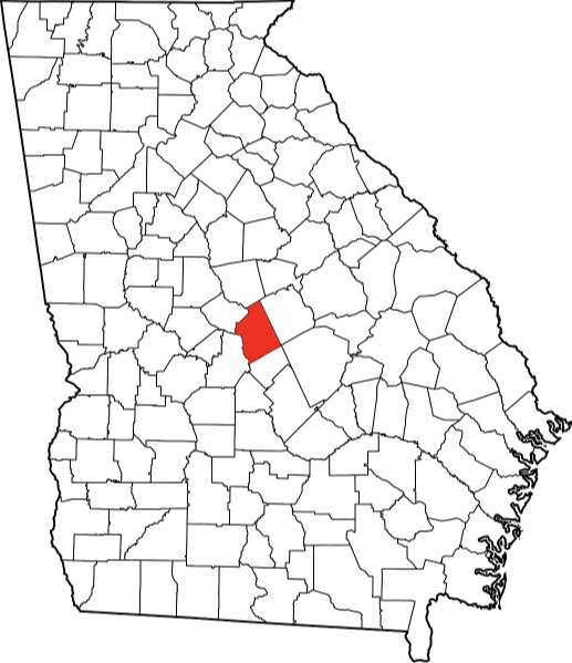 An image highlighting Twiggs County in Georgia
