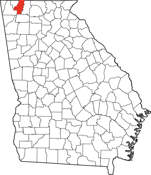 An image highlighting Whitfield County in Georgia