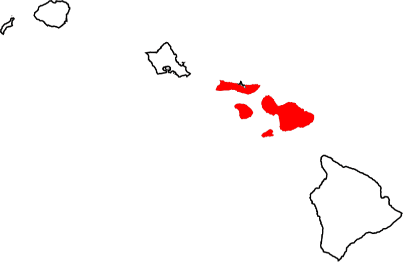 An image showing Maui County in Hawaii.