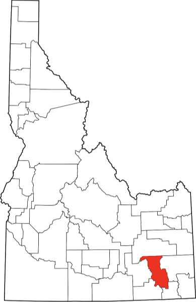 An image highlighting Bannock County in Idaho