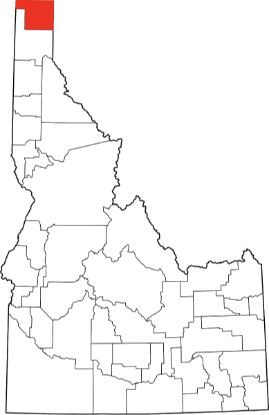 An image highlighting Boundary County in Idaho