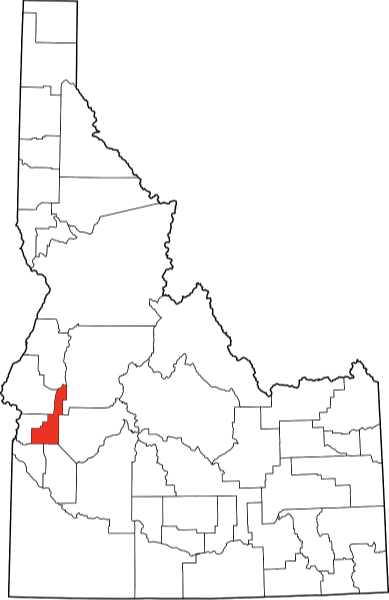 An image highlighting Gem County in Idaho