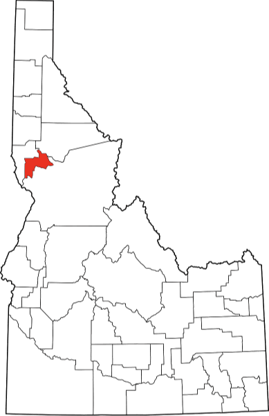 An image highlighting Lewis County in Idaho