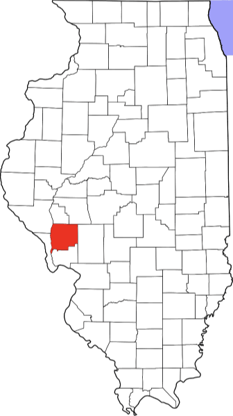 An image highlighting Greene County in Illinois