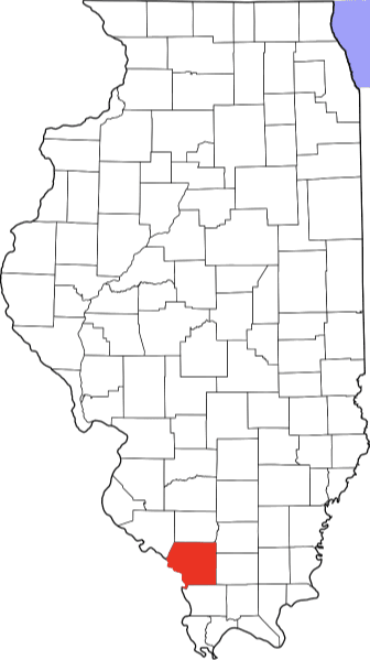 An image highlighting Jackson County in Illinois