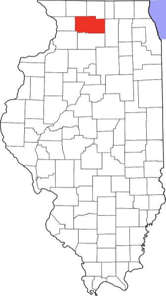 An image highlighting Ogle County in Illinois