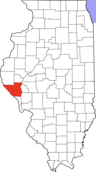 An image highlighting Pike County in Illinois