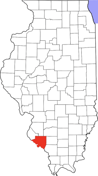 An image highlighting Randolph County in Illinois