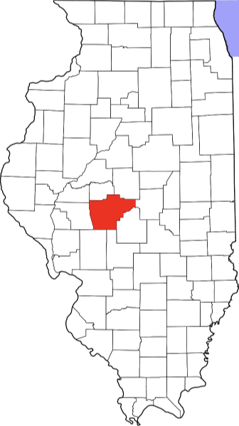 An image highlighting Saline County in Illinois