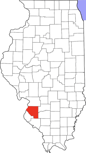 An image highlighting Shelby County in Illinois