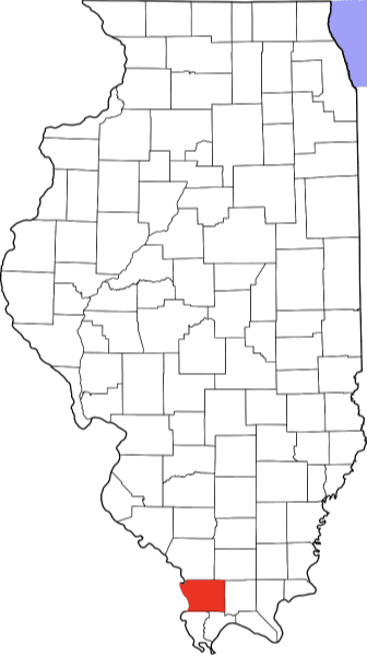 An image highlighting Union County in Illinois