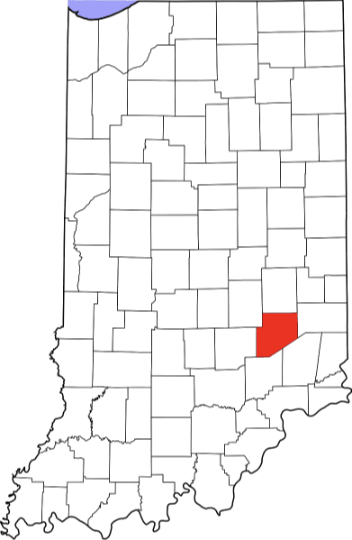 An image highlighting Decatur County in Indiana
