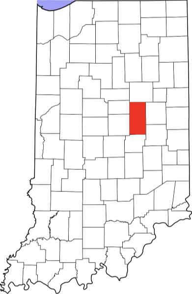 An image highlighting Madison County in Indiana