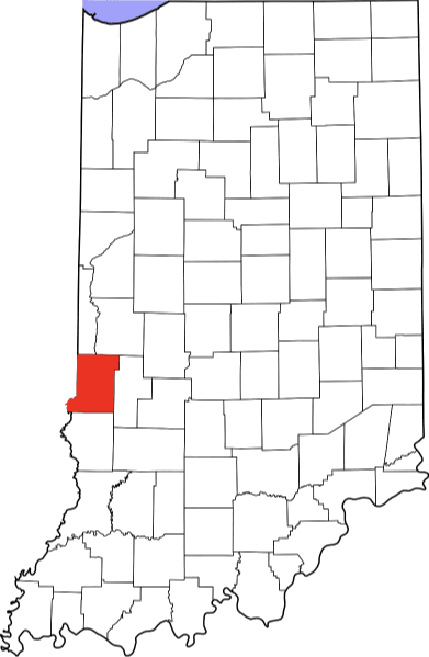 An image highlighting Vigo County in Indiana
