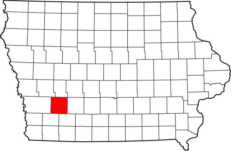 A picture displaying Cass County in Iowa