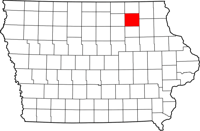 An illustration of Chickasaw County in Iowa