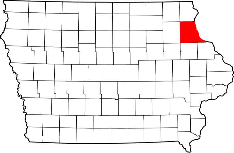 An illustration of Clayton County in Iowa