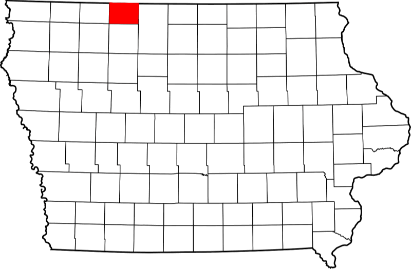 An illustration of Emmet County in Iowa