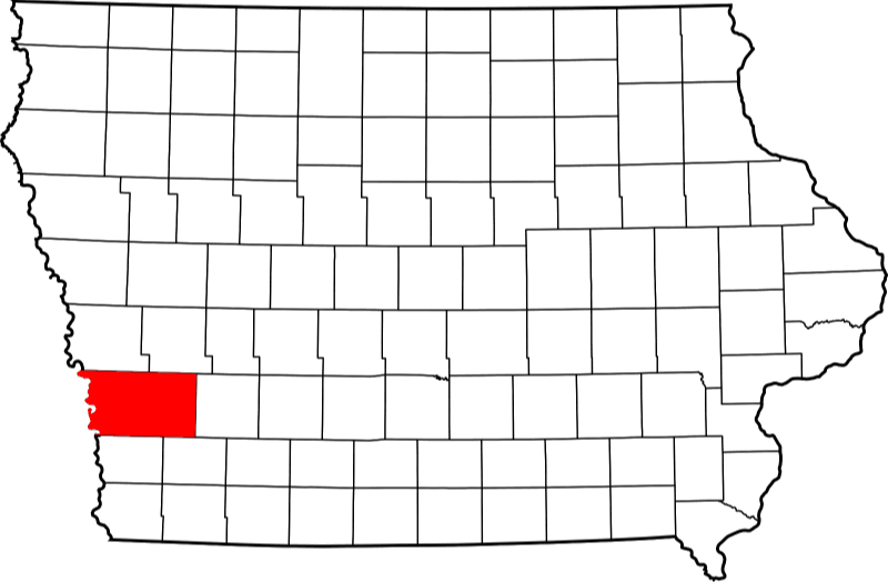 An illustration of Pottawattamie County in Iowa