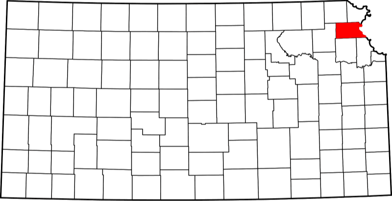 An image highlighting Atchison County in Kansas