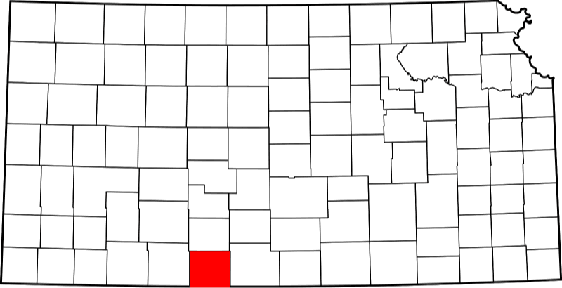 An image highlighting Comanche County in Kansas