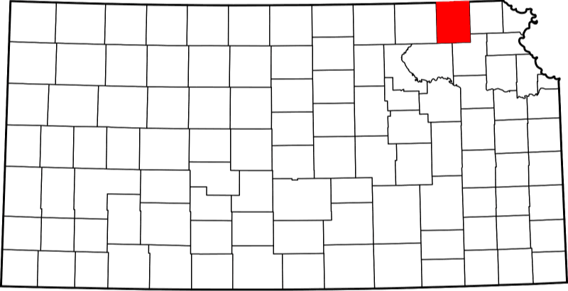 An image highlighting Nemaha County in Kansas