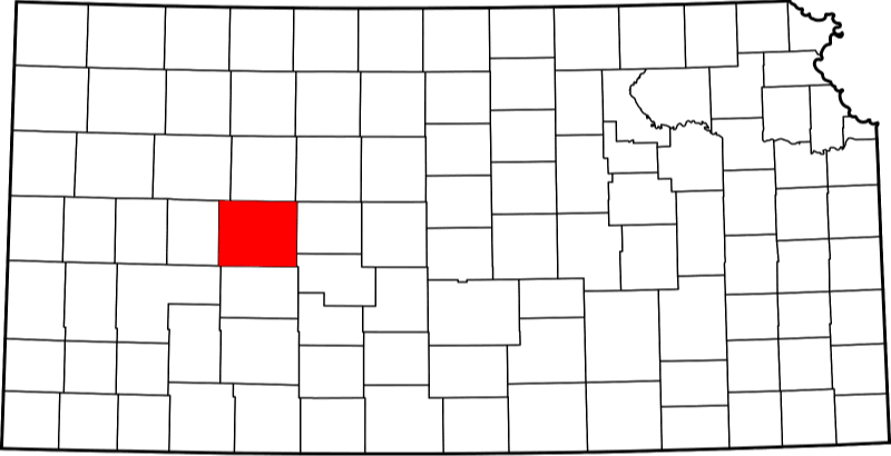 An image highlighting Ness County in Kansas
