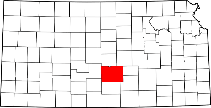 An image highlighting Reno County in Kansas