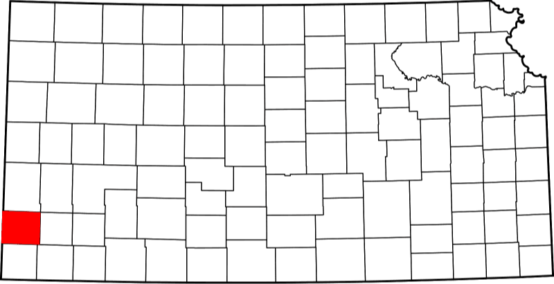 An image highlighting Stanton County in Kansas