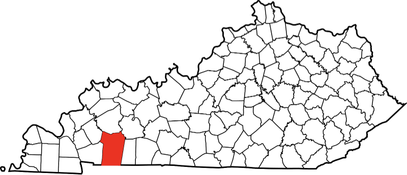 An illustration of Christian County in Kentucky