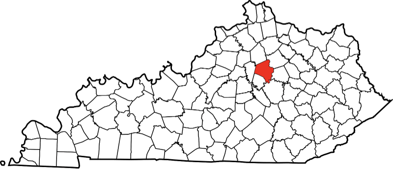 An image highlighting Fayette County in Kentucky