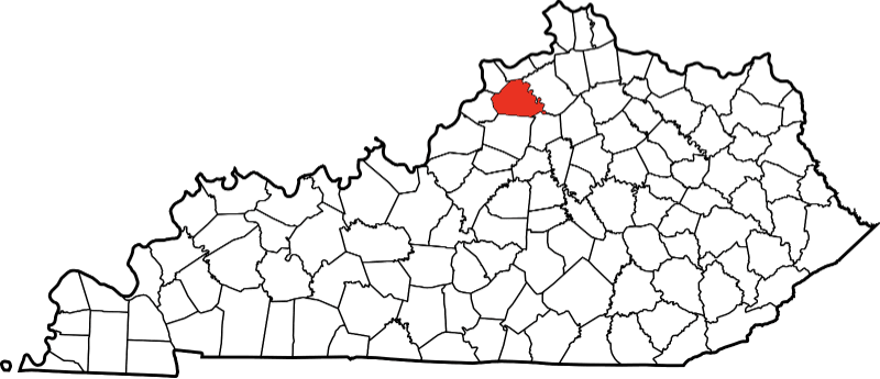 An image highlighting Henry County in Kentucky