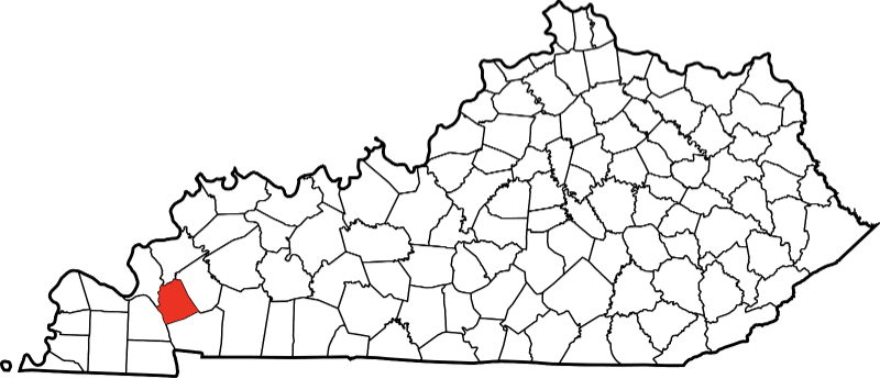 An image highlighting Lyon County in Kentucky