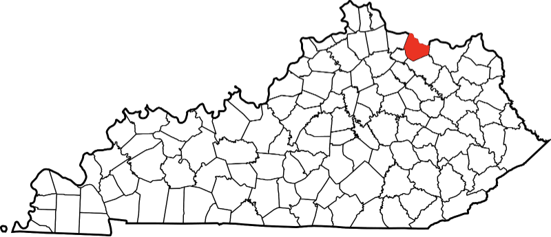 An image showing Mason County in Kentucky