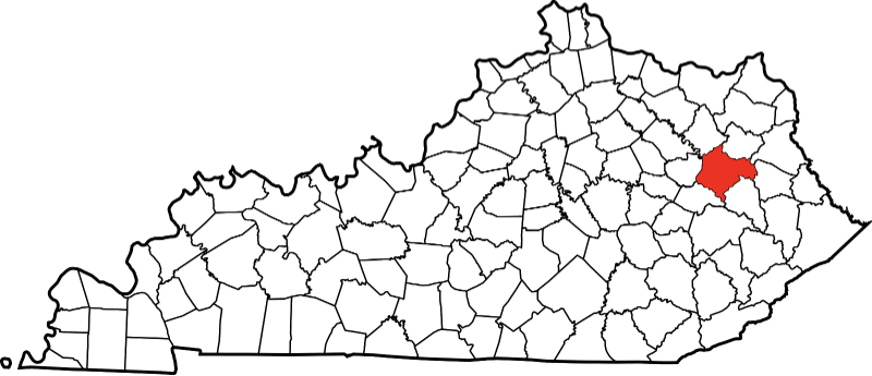 An image highlighting Morgan County in Kentucky