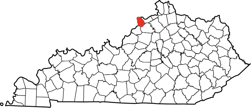 An image highlighting Trimble County in Kentucky