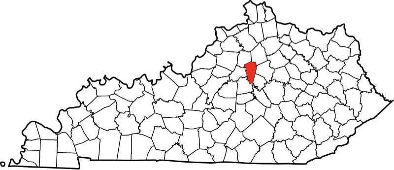 An illustration of Woodford County in Kentucky