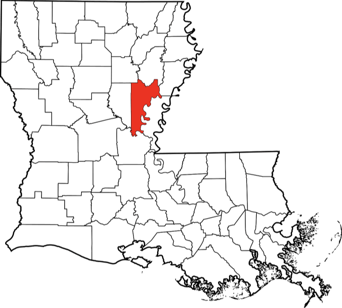 An image highlighting Catahoula Parish in Louisiana