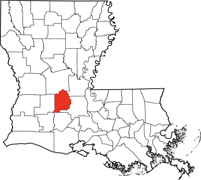 An image highlighting Evangeline Parish in Louisiana