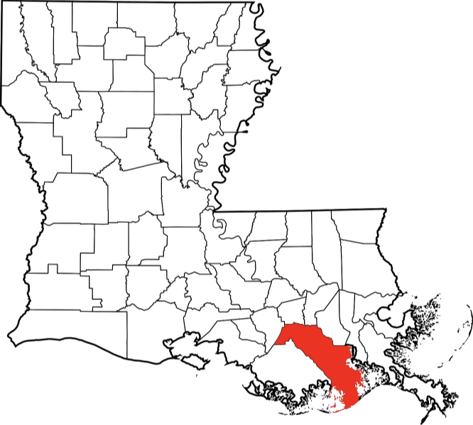 A picture displaying Lafourche Parish in Louisiana