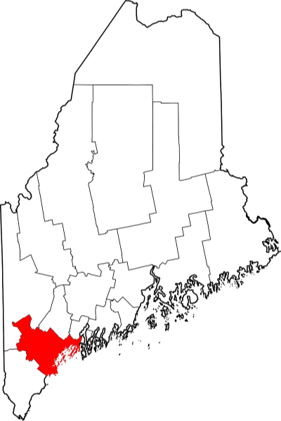 An image highlighting Cumberland County in Maine