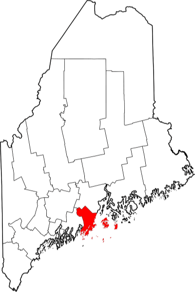 An image highlighting Knox County in Maine