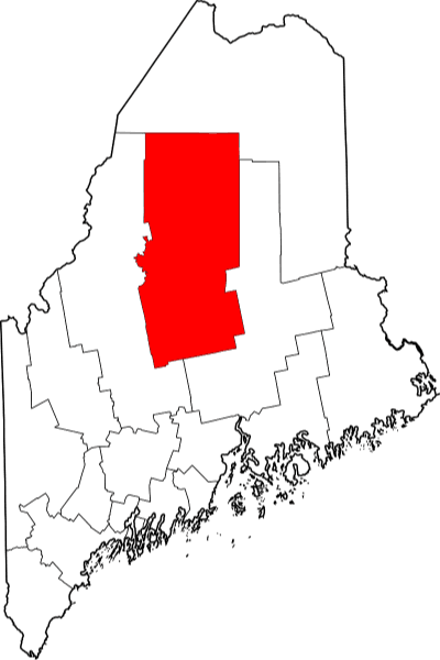 An image highlighting Piscataquis County in Maine
