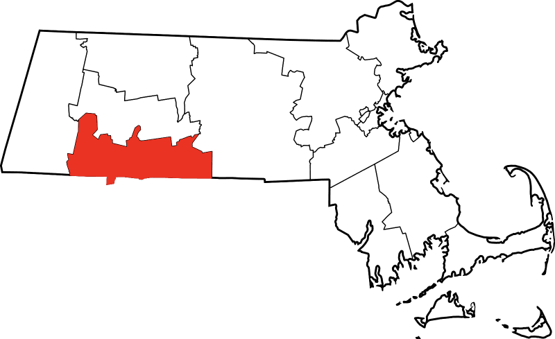 An illustration of Hampden County in Massachusetts