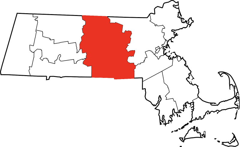 An illustration of Worcester County in Massachusetts
