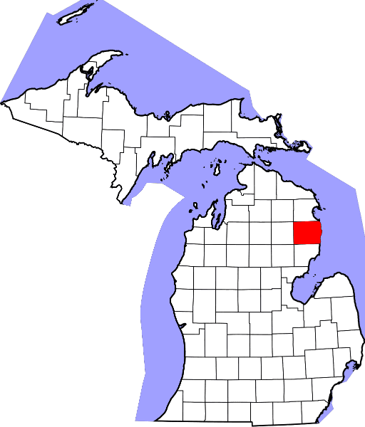 An illustration of Alcona County in Michigan