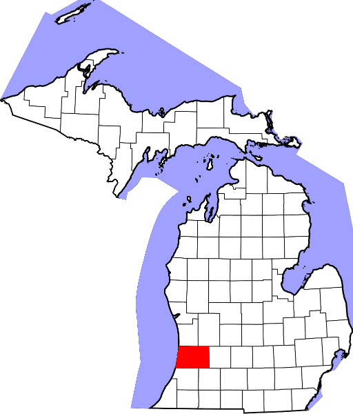 An image highlighting Allegan County in Michigan