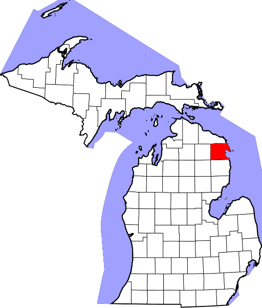 An illustration of Alpena County in Michigan